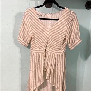 Hayden Cream Striped High-Low Top